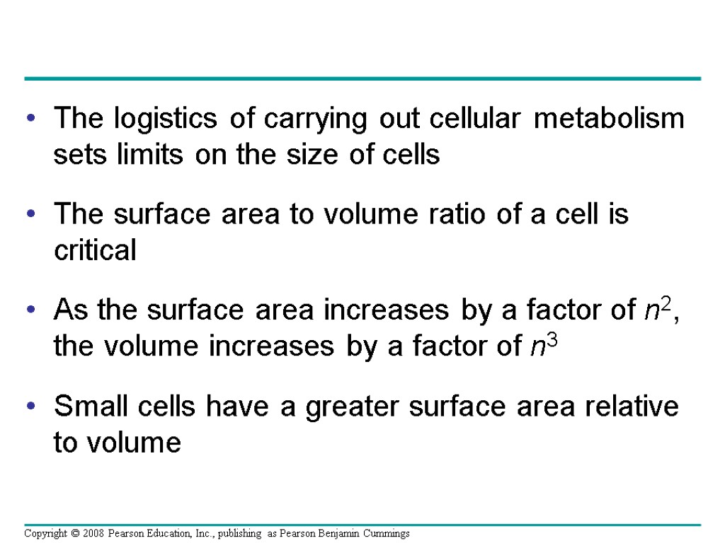 The logistics of carrying out cellular metabolism sets limits on the size of cells